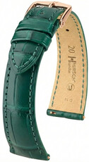 Curea din piele Hirsch London L 04207049-7, verde, piele de aligator, lungime L, Quick Release
