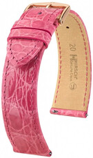 Curea din piele Hirsch Genuine Croco L 01808025-7, roz, piele de crocodil, lungime L, Quick Release