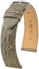 Curea din piele Hirsch Genuine Croco L 01808030-2, gri, piele de crocodil, lungime L, Quick Release