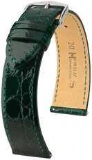 Curea din piele Hirsch Genuine Croco L 01808040-2, verde, piele de crocodil, lungime L, Quick Release