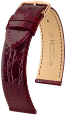 Curea din piele Hirsch Genuine Croco L 01808060-7, roșu, piele de crocodil, lungime L, Quick Release