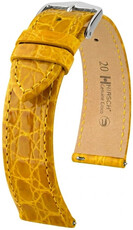 Curea din piele Hirsch Genuine Croco L 01808072-2, galben, piele de crocodil, lungime L, Quick Release