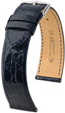 Curea din piele Hirsch Genuine Croco L 01808080-2, albastru, piele de crocodil, lungime L, Quick Release