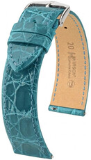 Curea din piele Hirsch Genuine Croco L 01808083-2, albastru, piele de crocodil, lungime L, Quick Release