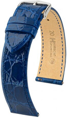 Curea din piele Hirsch Genuine Croco L 01808085-2, albastră, piele de crocodil, lungime L, Quick Release