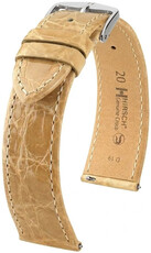 Curea din piele Hirsch Genuine Croco L 01808090-2, bej, piele de crocodil, lungime L, Quick Release