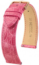Curea din piele Hirsch Genuine Croco 01808125-7, culoarea roz, piele de crocodil, Quick Release