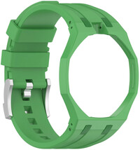 curea din silicon Ricardo Pinzolo (pentru Swatch Royal Pop), Green, cu husă, coroană la 12h