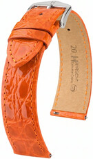 Curea din piele Hirsch Genuine Croco 01808176-2, culoarea portocaliu, piele de crocodil, Quick Release