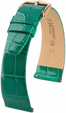 Curea din piele Hirsch Prestige 02207140-7, culoarea verde, piele de aligator, Quick Release