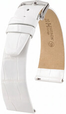 curea din piele Hirsch Prestige L 02207000-2, alb, piele de aligator, lungime L, Quick Release