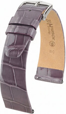 curea din piele Hirsch Prestige L 02207012-2, mov, piele de aligator, lungime L, Quick Release