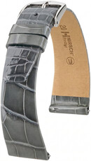 Curea din piele Hirsch Prestige L 02207030-2, gri, piele de aligator, lungime L, Quick Release