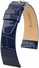 Curea din piele Hirsch Prestige L 02207080-2, albastru, piele de aligator, lungime L, Quick Release
