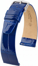 Curea din piele Hirsch Prestige L 02207082-2, albastru, piele de aligator, lungime L, Quick Release