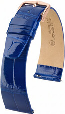 Curea din piele Hirsch Prestige L 02207082-7, albastru, piele de aligator, lungime L, Quick Release