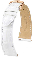 Curea din piele Hirsch London L 04207009-7, alb, piele de aligator, lungime L, Quick Release