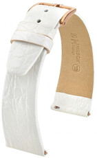 Curea din piele Hirsch Prestige 02208100-7, culoarea albă, piele de crocodil, Quick Release