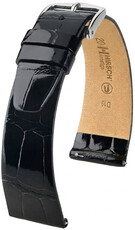 Curea din piele Hirsch Prestige 02307150-2, culoarea neagră, piele de aligator, Quick Release