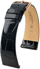 Curea din piele Hirsch Prestige 02307150-7, culoarea neagră, piele de aligator, Quick Release