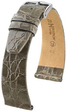 Curea din piele Hirsch Prestige L 02208030-2, gri, piele de crocodil, lungime L, Quick Release