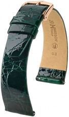 Curea din piele Hirsch Prestige L 02208040-7, verde, piele de crocodil, lungime L, Quick Release