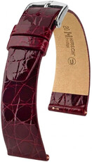 Curea din piele Hirsch Prestige L 02208060-2, roșie, piele de crocodil, lungime L, Quick Release