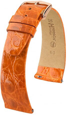 Curea din piele Hirsch Prestige L 02208076-7, portocalie, piele de crocodil, lungime L, Quick Release