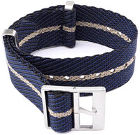 Curea textilă Ricardo Mantova premium, Blue/Beige, NATO