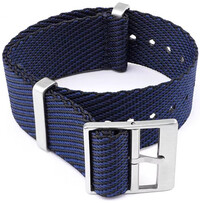 Curea textilă Ricardo Mantova premium, Blue/Black, NATO