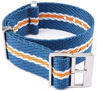 Curea textilă Ricardo Mantova premium, Blue/Orange, NATO