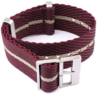 Curea textilă Ricardo Mantova premium, Red/Black, NATO
