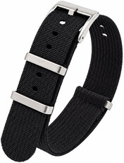 Curea textilă Ricardo Olbia premium, Black, NATO