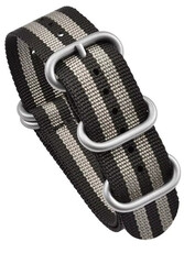 Curea textilă Ricardo Ravenna premium, Black/Gray, NATO