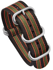 Curea textilă Ricardo Ravenna premium, Green/Black, NATO