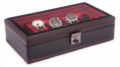 Cutie pentru ceasuri Friedrich Lederwaren Carbon 32048-2