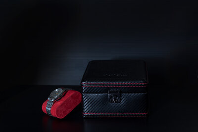 Kazeta pentru ceasuri Friedrich Lederwaren Carbon 32049-2