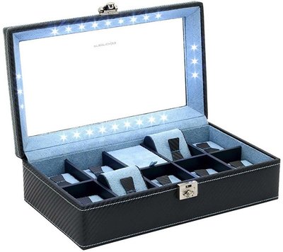 Kazeta pentru ceasuri Friedrich Lederwaren Carbon 32059-5