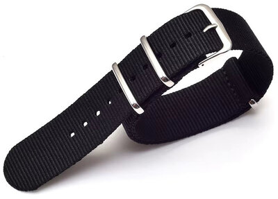 Curea din nailon Ricardo, negru, NATO