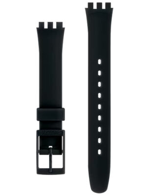 Curea de silicon Swatch ALB170C 12mm (pro Swatch), culoarea neagră