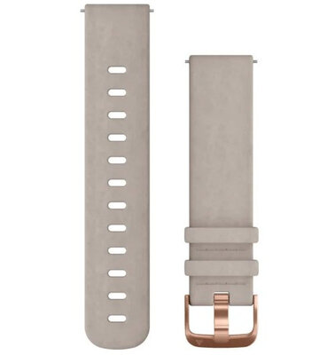 Curea din piele Garmin 20mm (pentru Venu, Venu Sq, Venu Sq 2, Venu 2 plus etc.), gri, Quick Release, 010-12691-07
