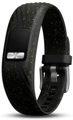 Curea Garmin Vivofit 4, silicon, negru, cataramă argintie, dimensiunea S/M
