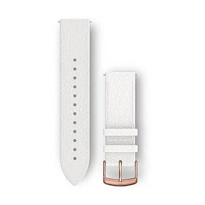 Curea din piele Garmin 20mm (pentru Venu, Venu Sq, Venu 2 Plus și altele), alb V1, Quick Release, 010-12691-0B