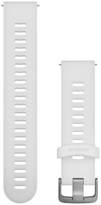 Curea din silicon Garmin 20mm (pentru Venu, Venu Sq, Venu 2 Plus), alb, Quick Release, 010-11251-1P