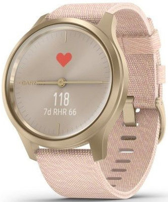 Garmin Vivomove 3 Style, Light Gold / Pink Nylon Band