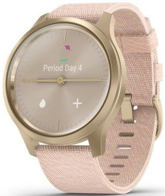 Garmin Vivomove 3 Style, Light Gold / Pink Nylon Band