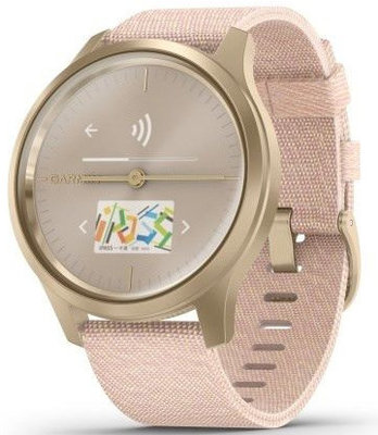 Garmin Vivomove 3 Style, Light Gold / Pink Nylon Band