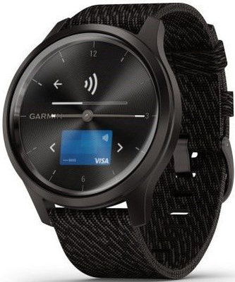 Garmin Vivomove 3 Style, Slate / Black Nylon Band