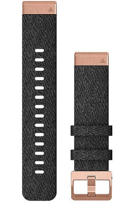 Curea din nylon Garmin 20mm (pentru Garmin Fenix 8/7S/6S (43mm), etc.), negru V2, QuickFit, 010-12874-00