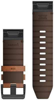 Curea din piele Garmin 26mm (pentru Garmin Fenix 8/7X/6X (51mm), Tactix etc.), maro, QuickFit, 010-12864-05